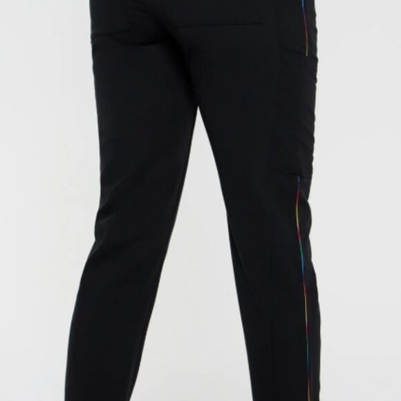 NEW Fabletics On Call Scrub Reflective Jogger RARE Black Rainbow M Short Petite - Picture 8 of 8